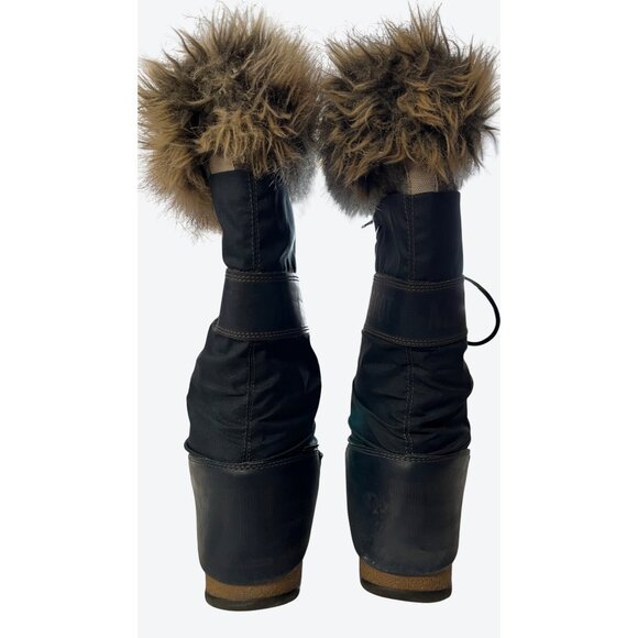 Moon Boot The Original Women's Monaco WP-2 Faux Fur Boots Navy US 9 - Picture 11 of 16